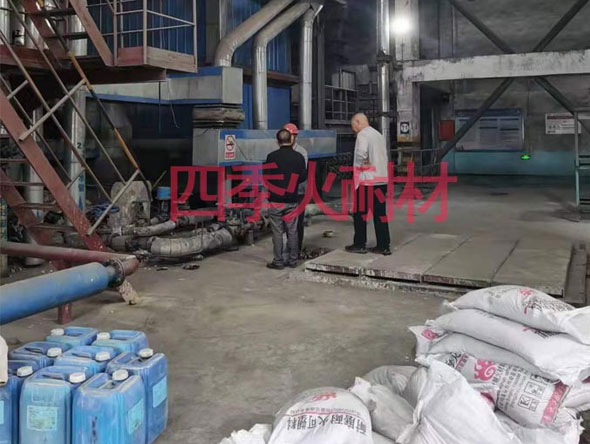 甘肃35吨流化床锅炉旋风分离器内衬维修